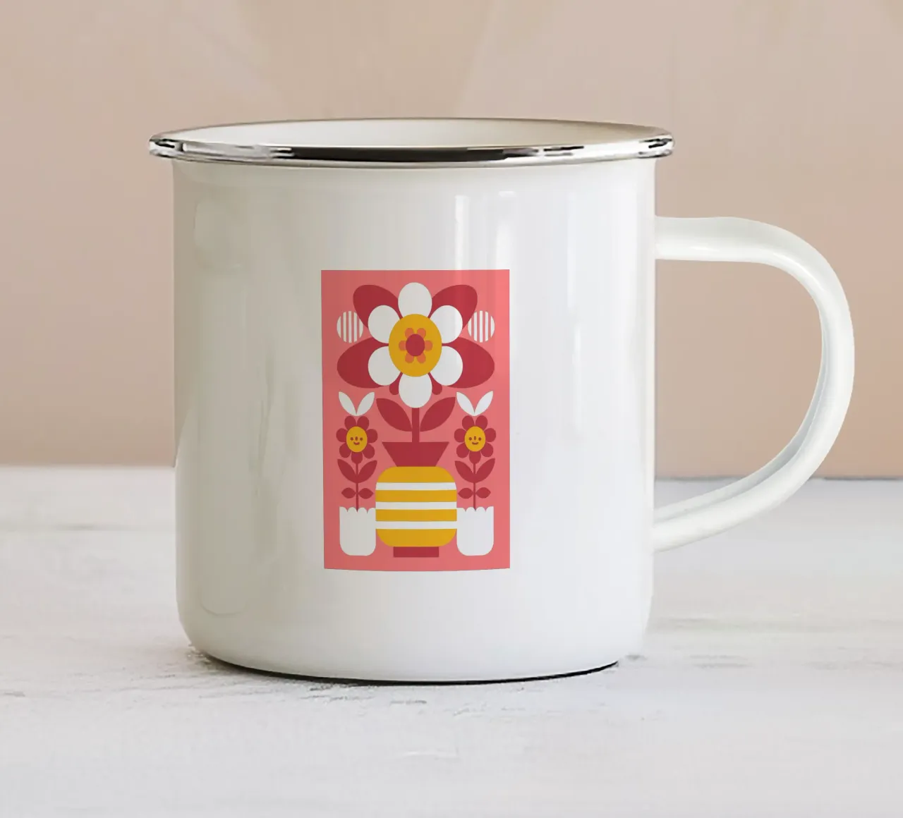 Vaso di fiori tazza in smalto da FLOWER PLACE SHOP
