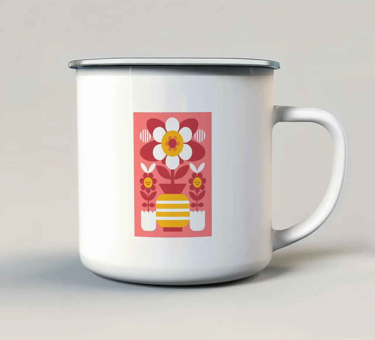Vaso di fiori tazza in smalto da FLOWER PLACE SHOP
