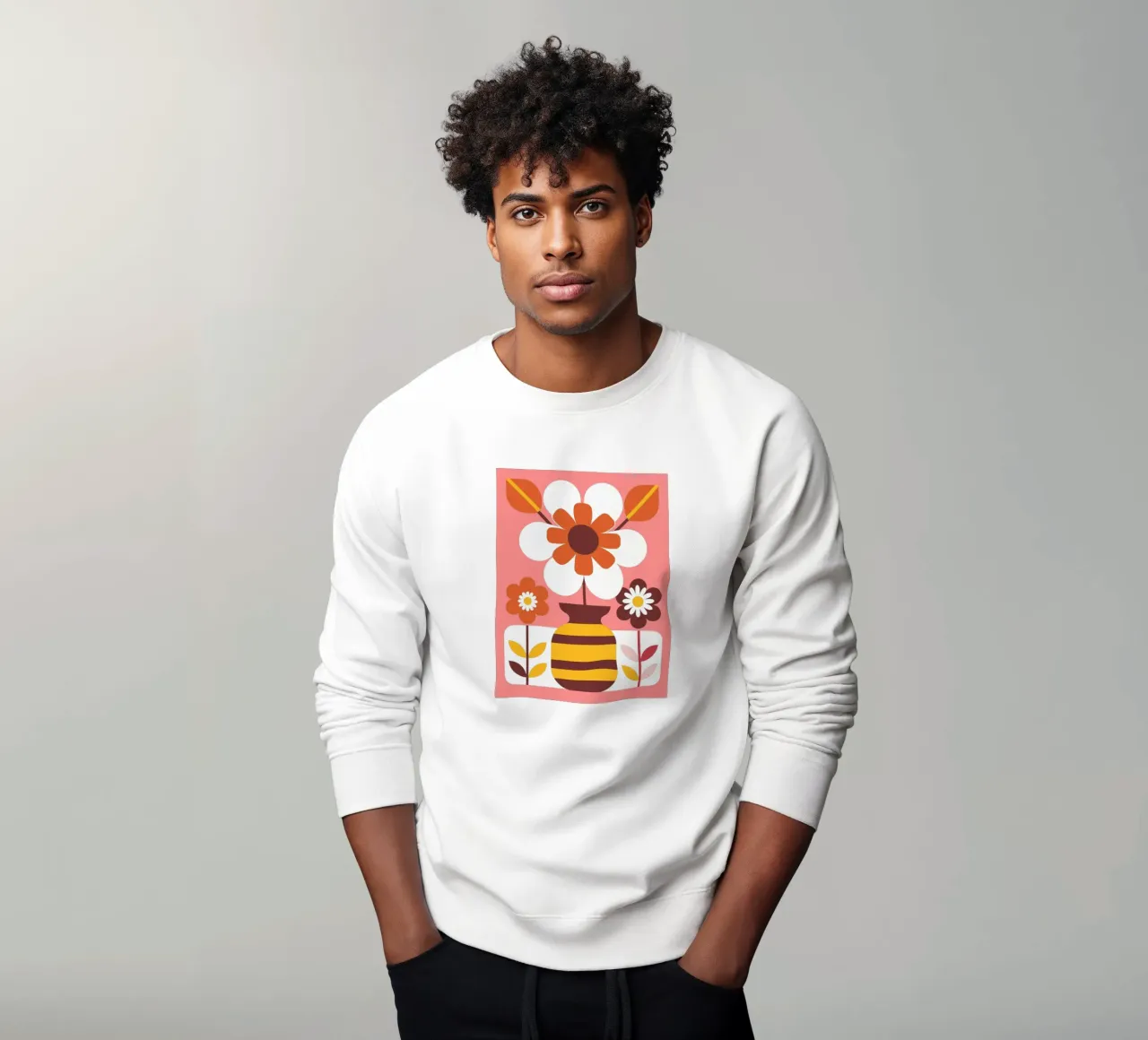 Large Flower sweatshirt by FLOWER PLACE SHOP