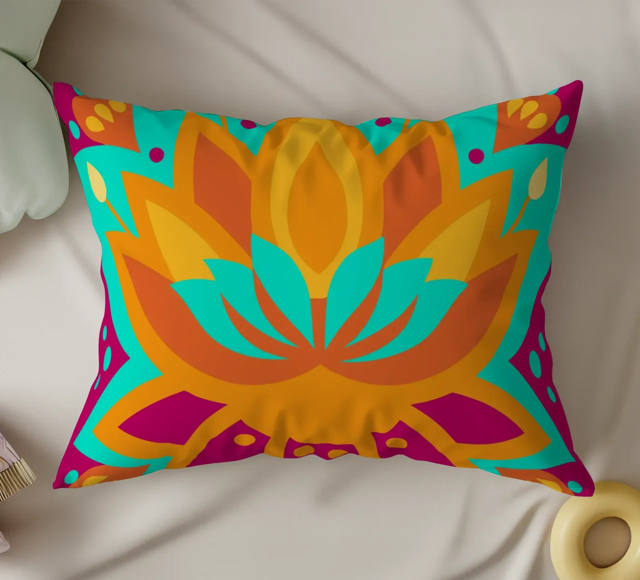 Lotus Flower decorative cushion by FLOWER PLACE SHOP