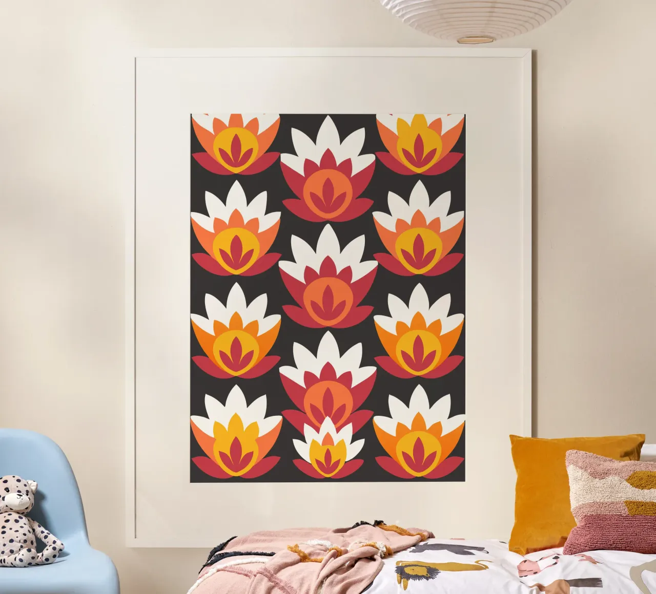 Fiore di loto Pettern poster da FLOWER PLACE SHOP