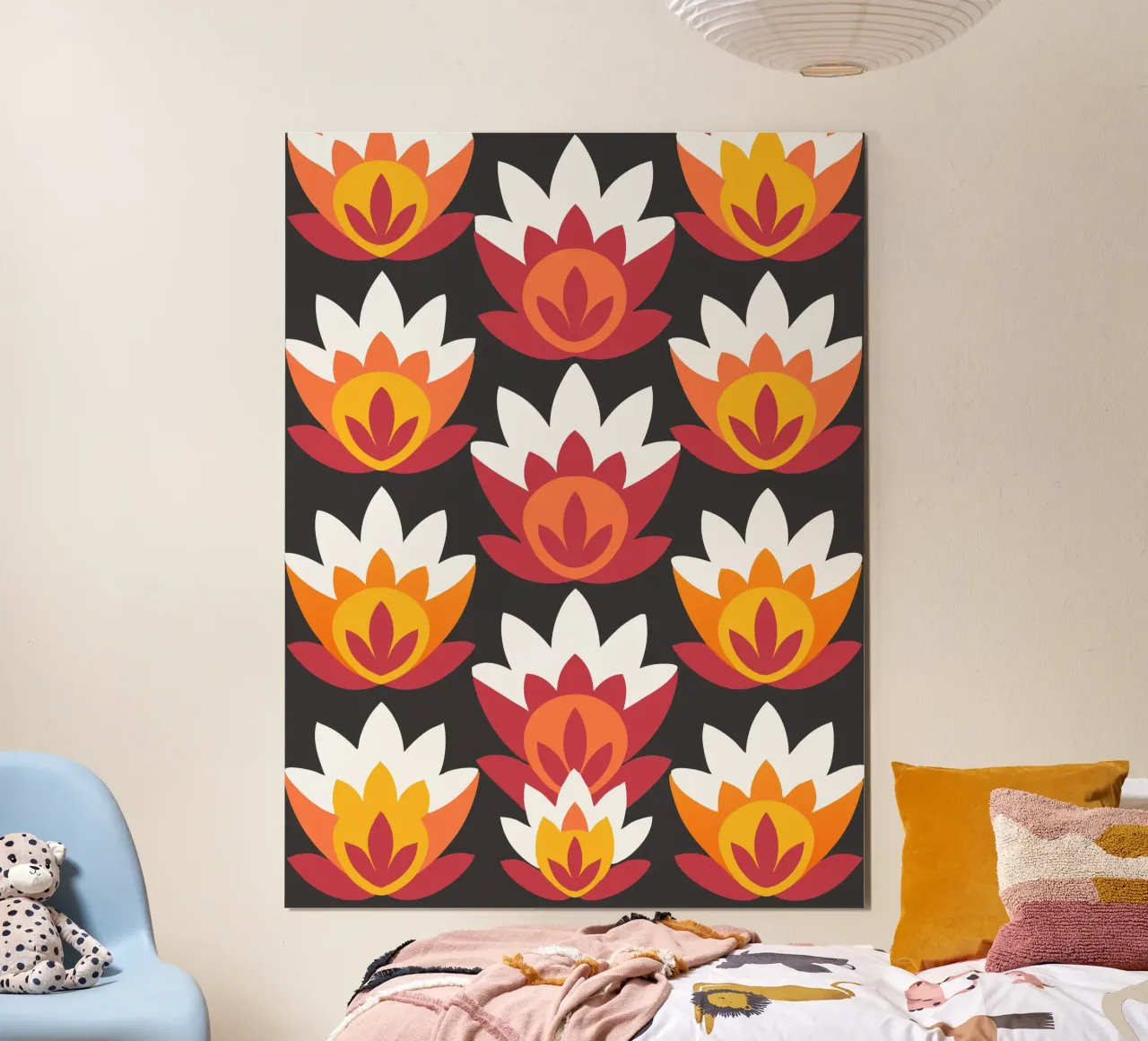 Fiore di loto Pettern poster da FLOWER PLACE SHOP