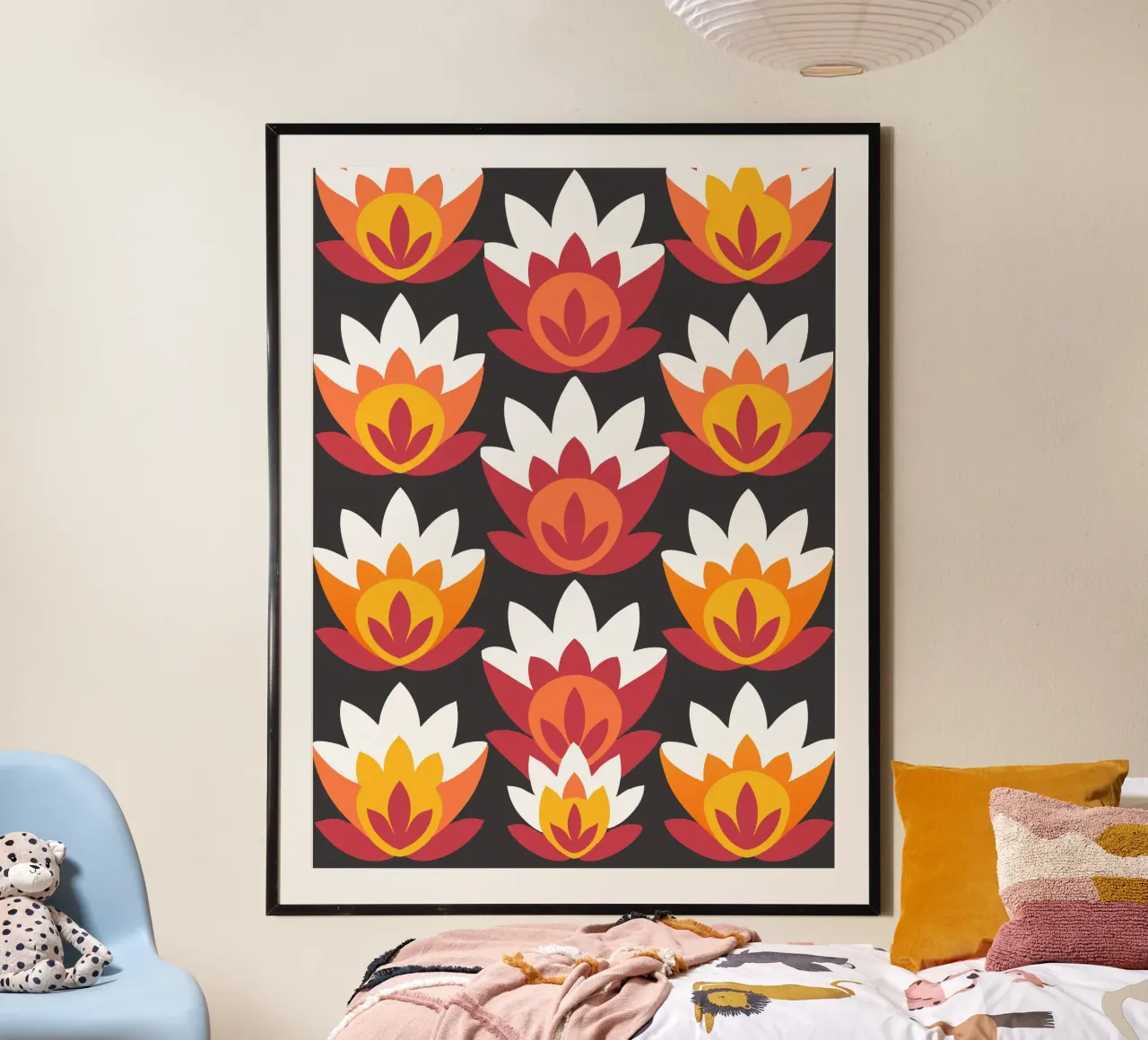 Fiore di loto Pettern poster da FLOWER PLACE SHOP