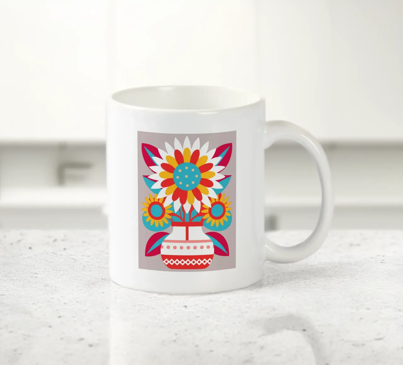 Girasoli in vaso tazza in ceramica da FLOWER PLACE SHOP