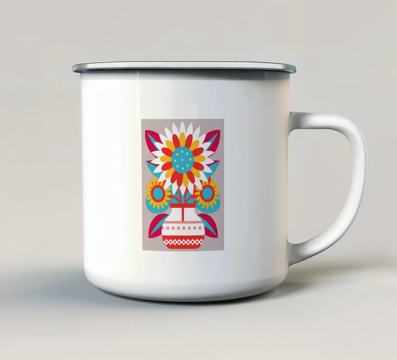 Girasoli in vaso tazza in smalto da FLOWER PLACE SHOP