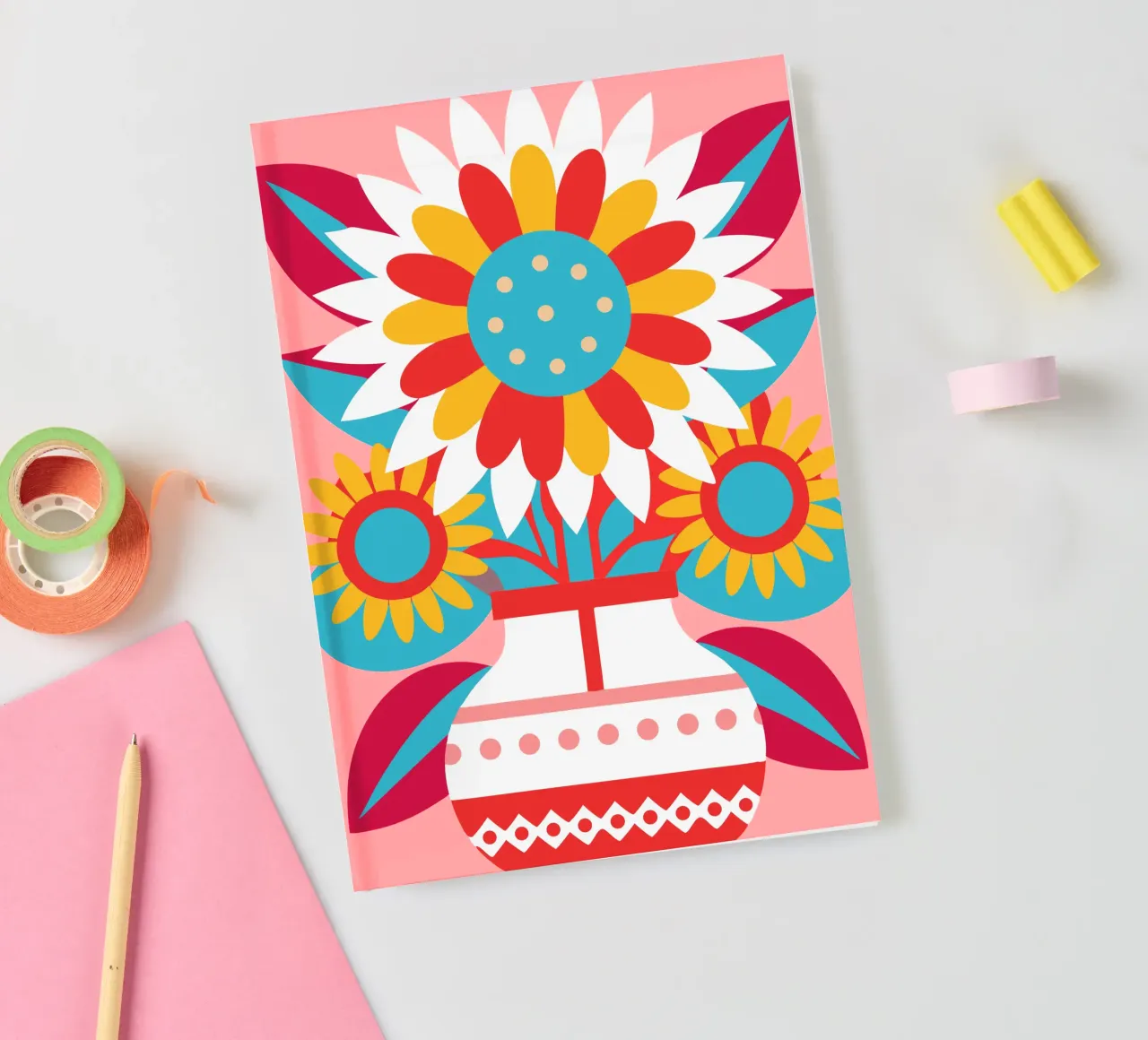 Potted Sunflowers notebook by FLOWER PLACE SHOP