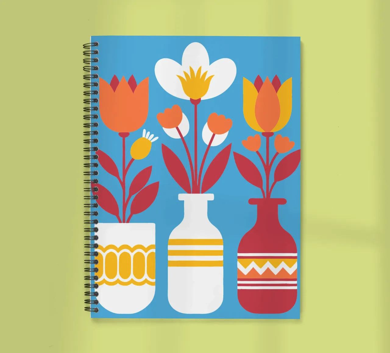 Three Flower Vases spiral notebook by FLOWER PLACE SHOP