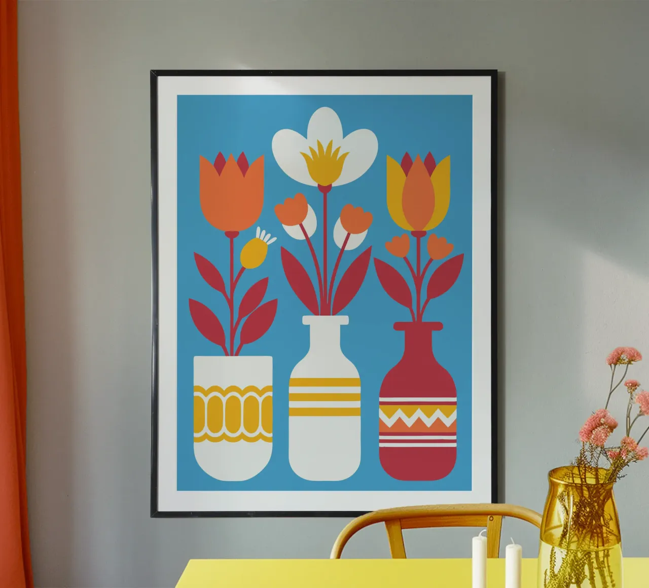 Tre vasi di fiori poster da FLOWER PLACE SHOP