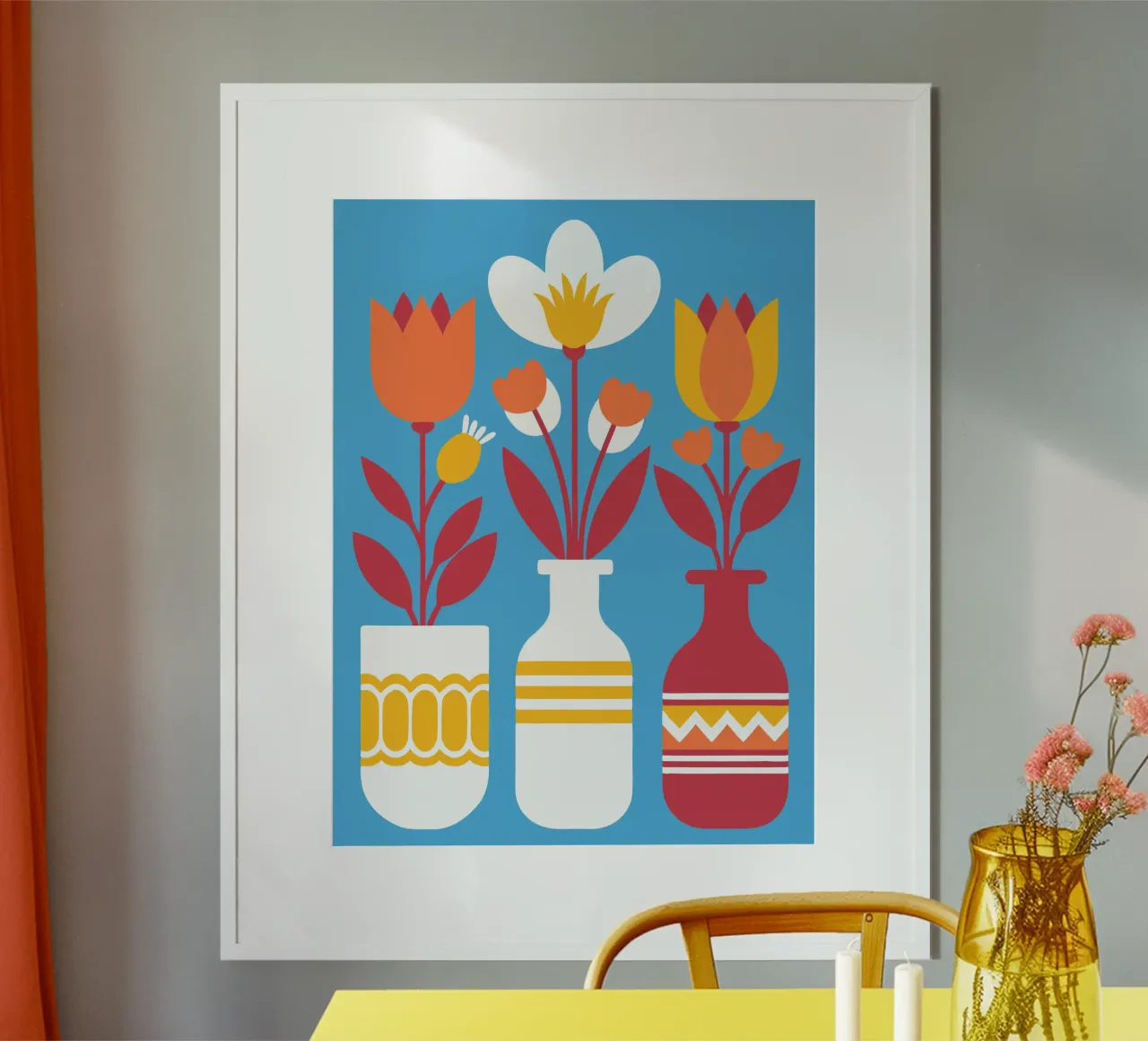 Tre vasi di fiori poster da FLOWER PLACE SHOP