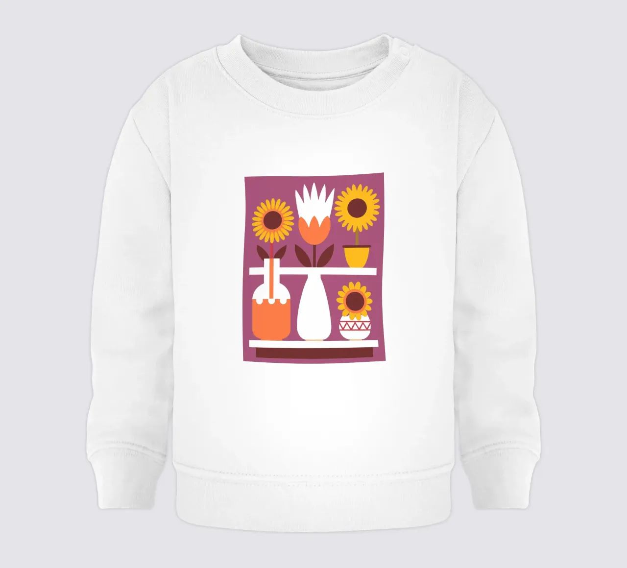 Tre vasi di fiori felpa neonato da FLOWER PLACE SHOP