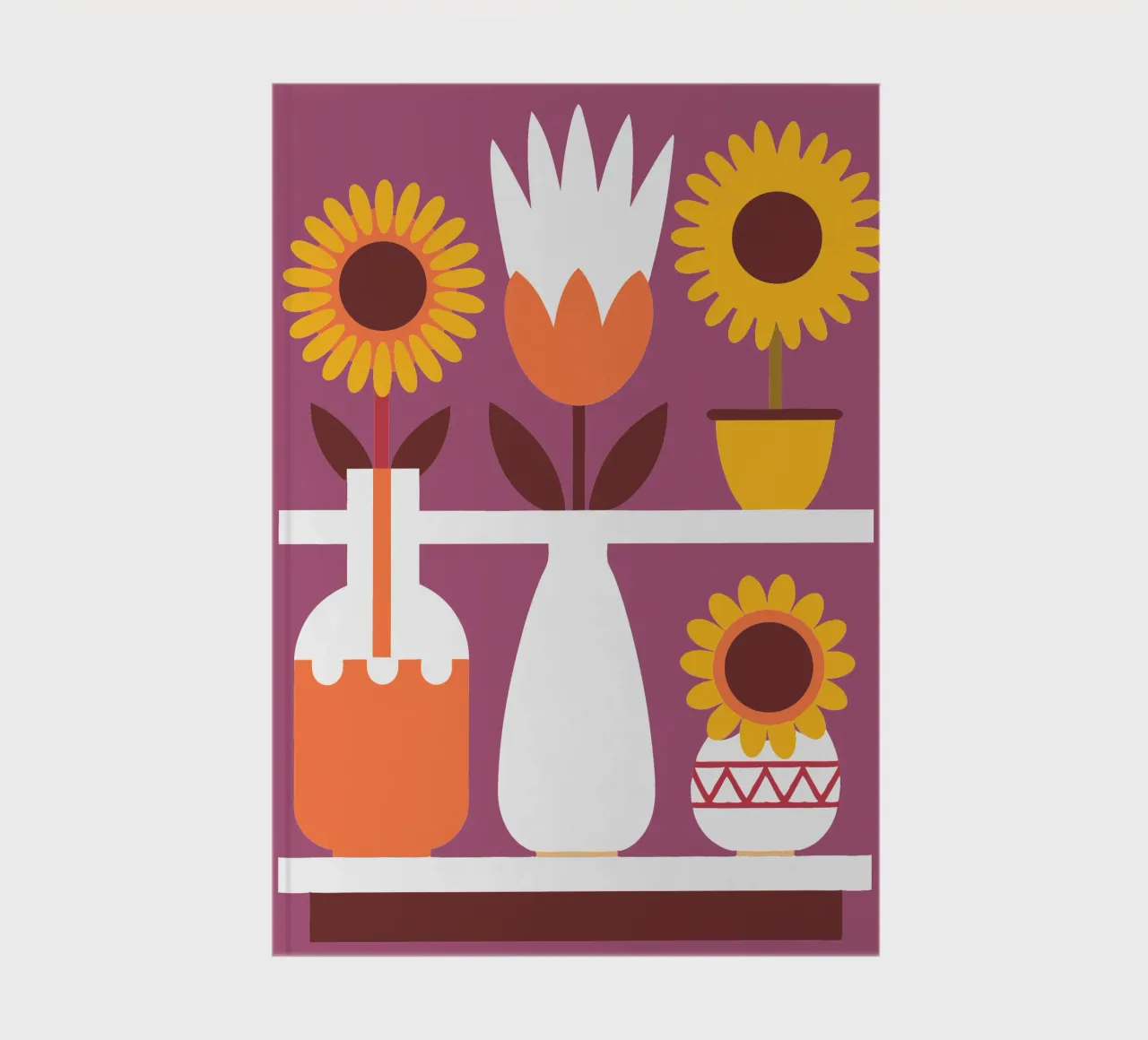Three Flower Vases notebook by FLOWER PLACE SHOP