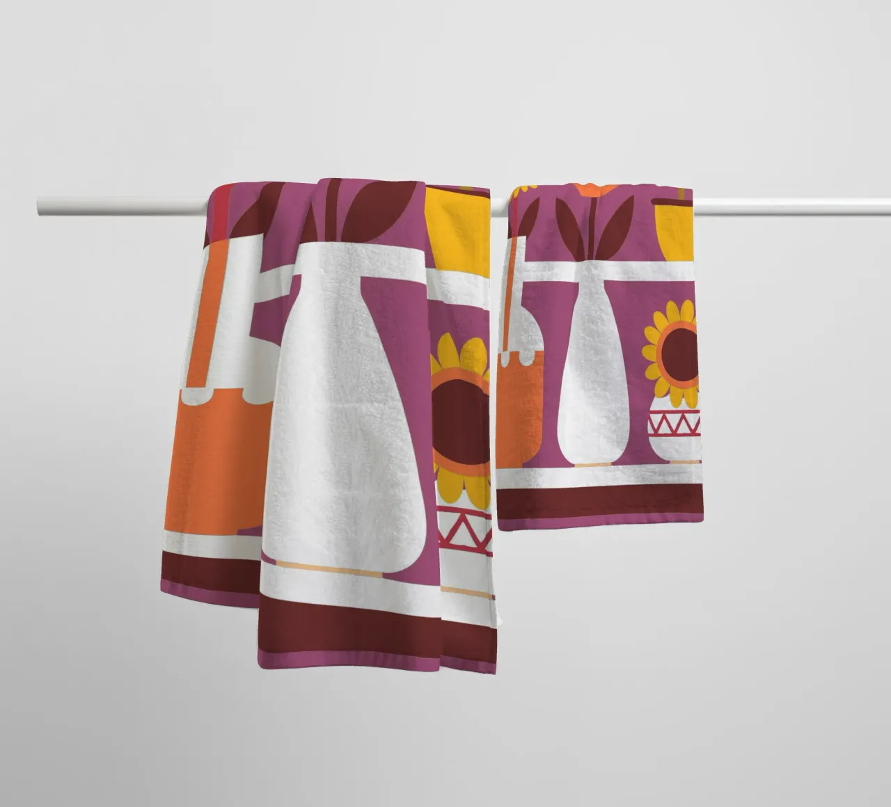 Three Flower Vases towel by FLOWER PLACE SHOP