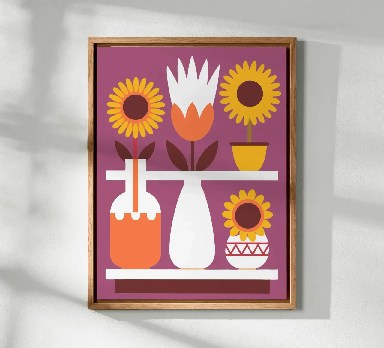 Three Flower Vases alu-dibond by FLOWER PLACE SHOP