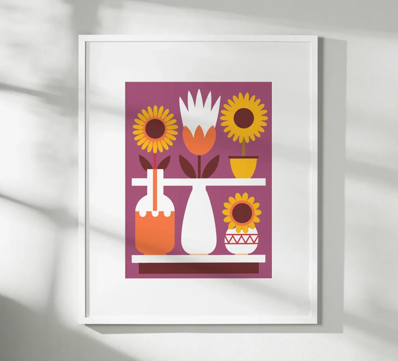 Tre vasi di fiori poster con telaio in alluminio da FLOWER PLACE SHOP