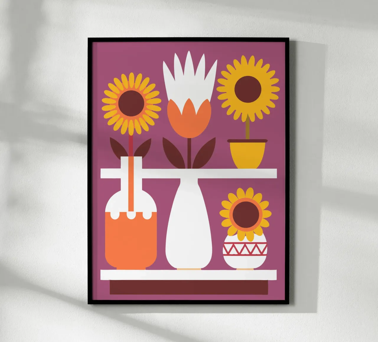 Tre vasi di fiori poster con telaio in alluminio da FLOWER PLACE SHOP
