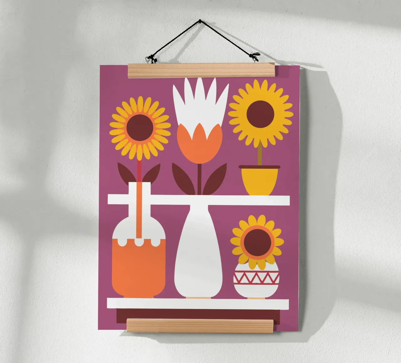 Tre vasi di fiori poster con telaio in alluminio da FLOWER PLACE SHOP