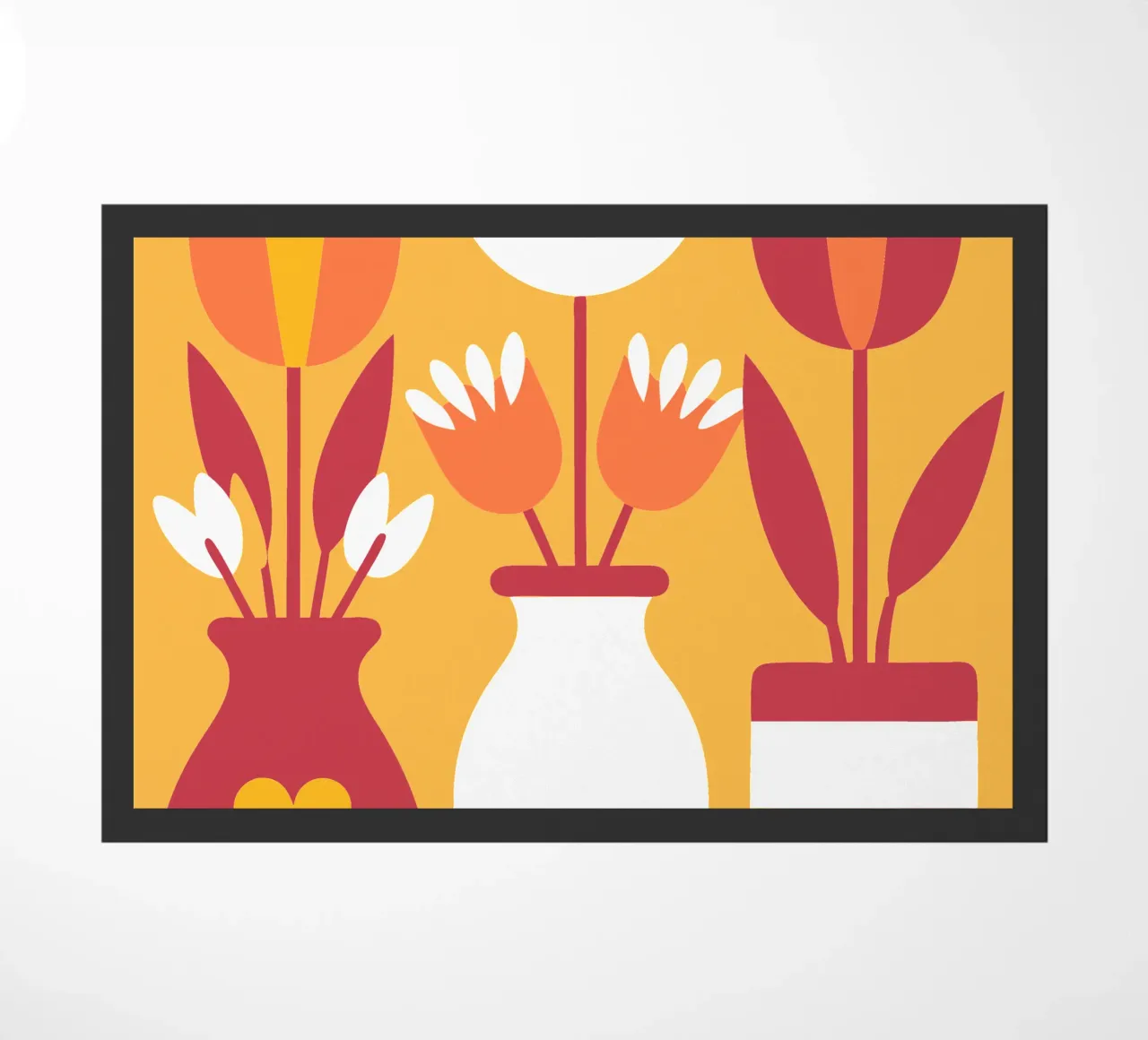 Three Flower Vases doormat by FLOWER PLACE SHOP