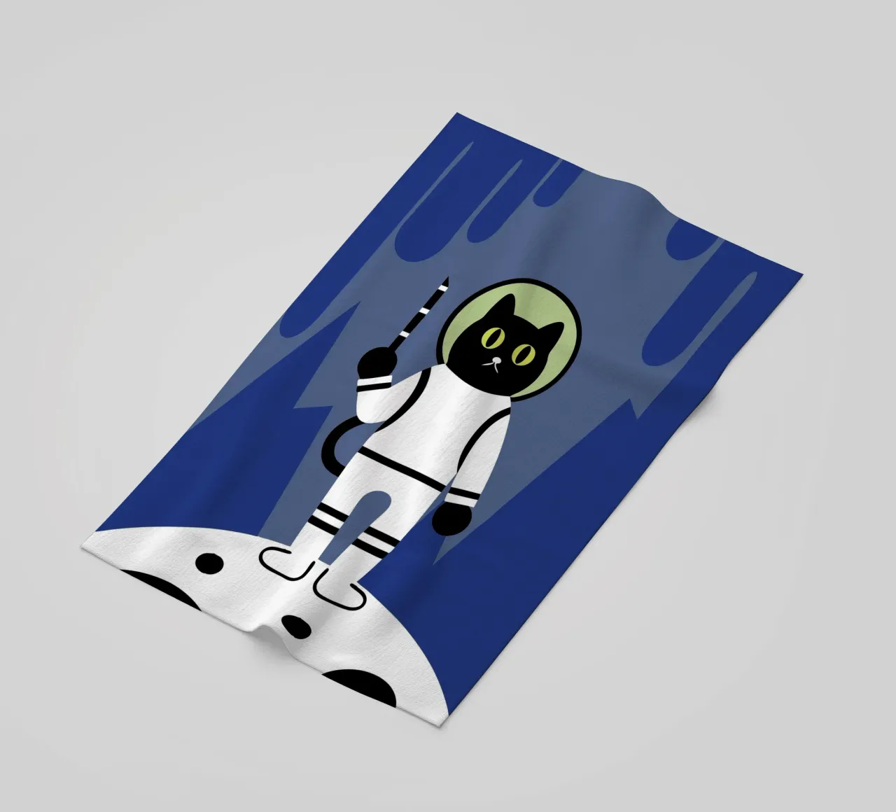 Astronaut Cat beach towel by LOOK DIFFERENT