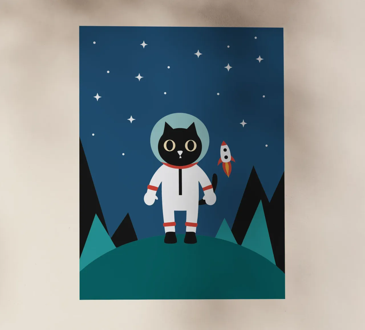 Gatto astronauta pellicola backlit da LOOK DIFFERENT