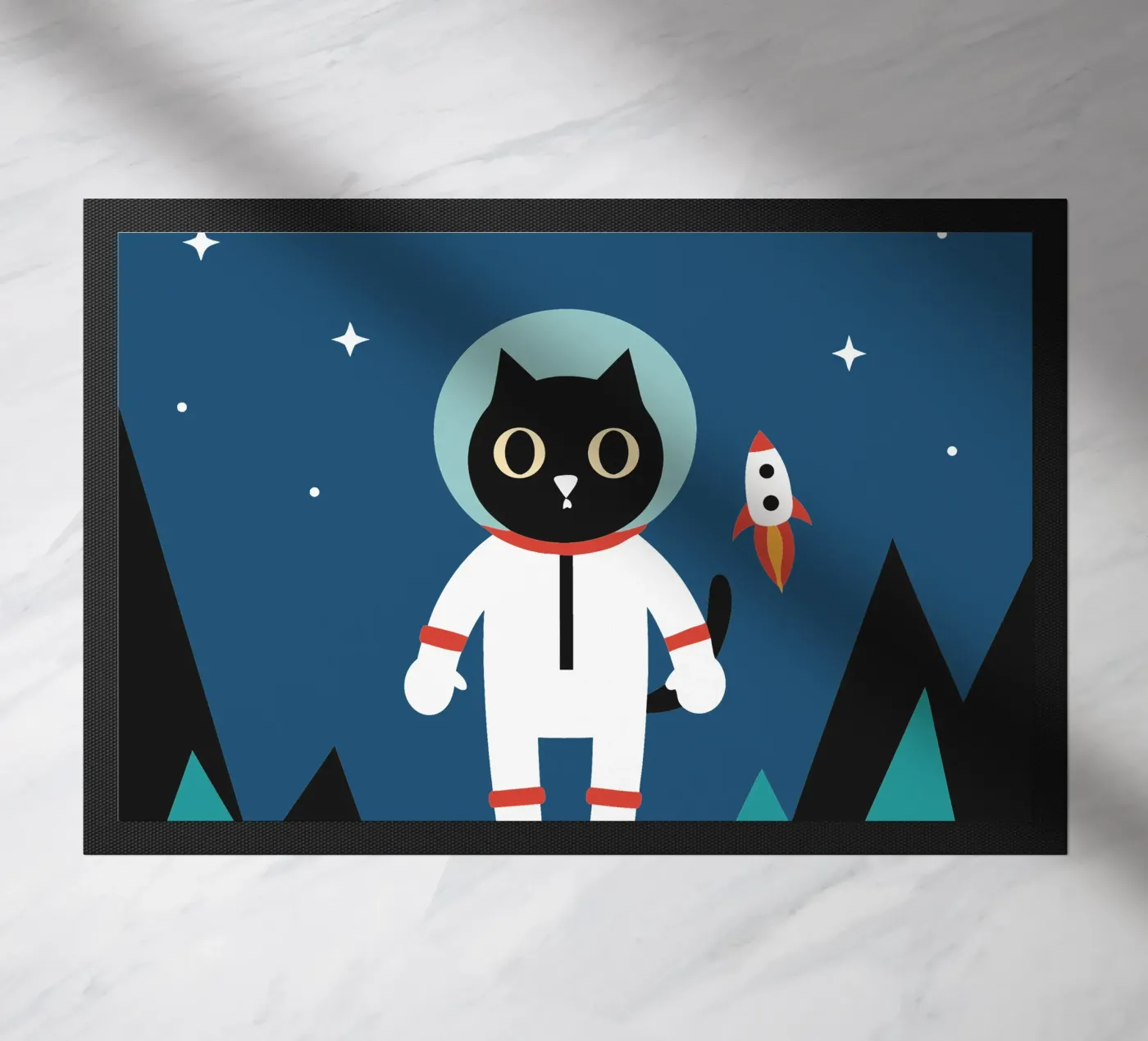 Astronaut Cat doormat by LOOK DIFFERENT