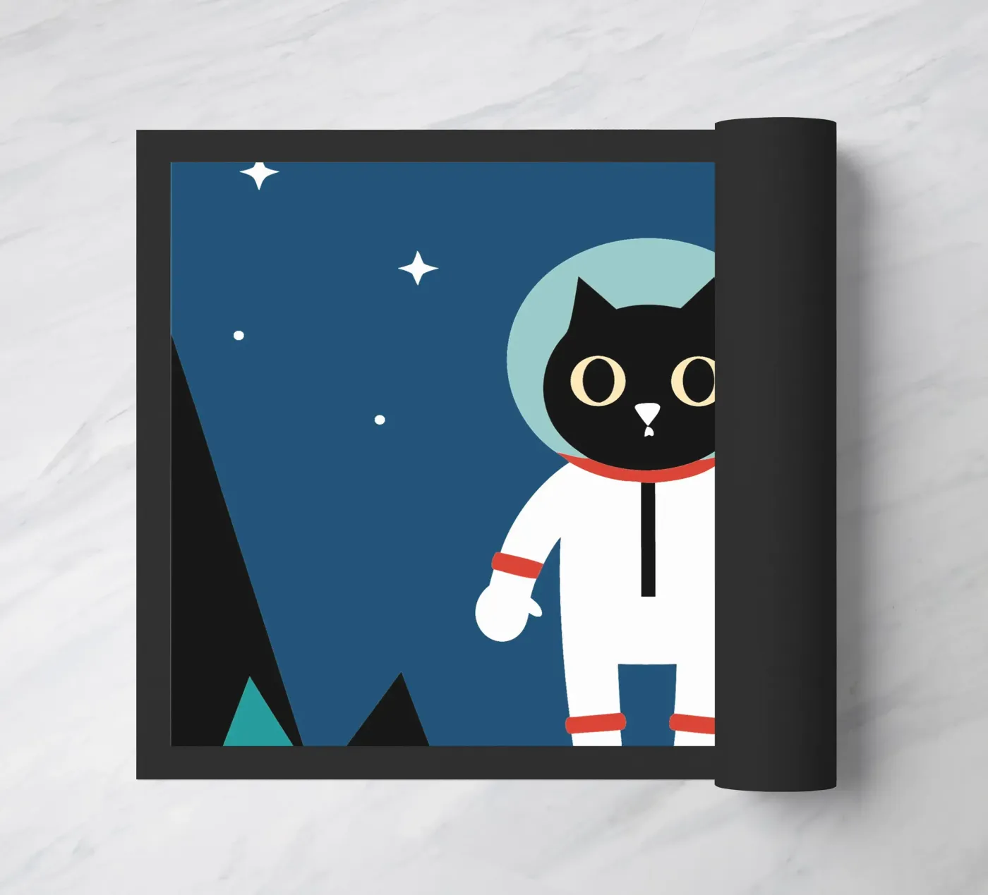 Astronaut Cat doormat by LOOK DIFFERENT
