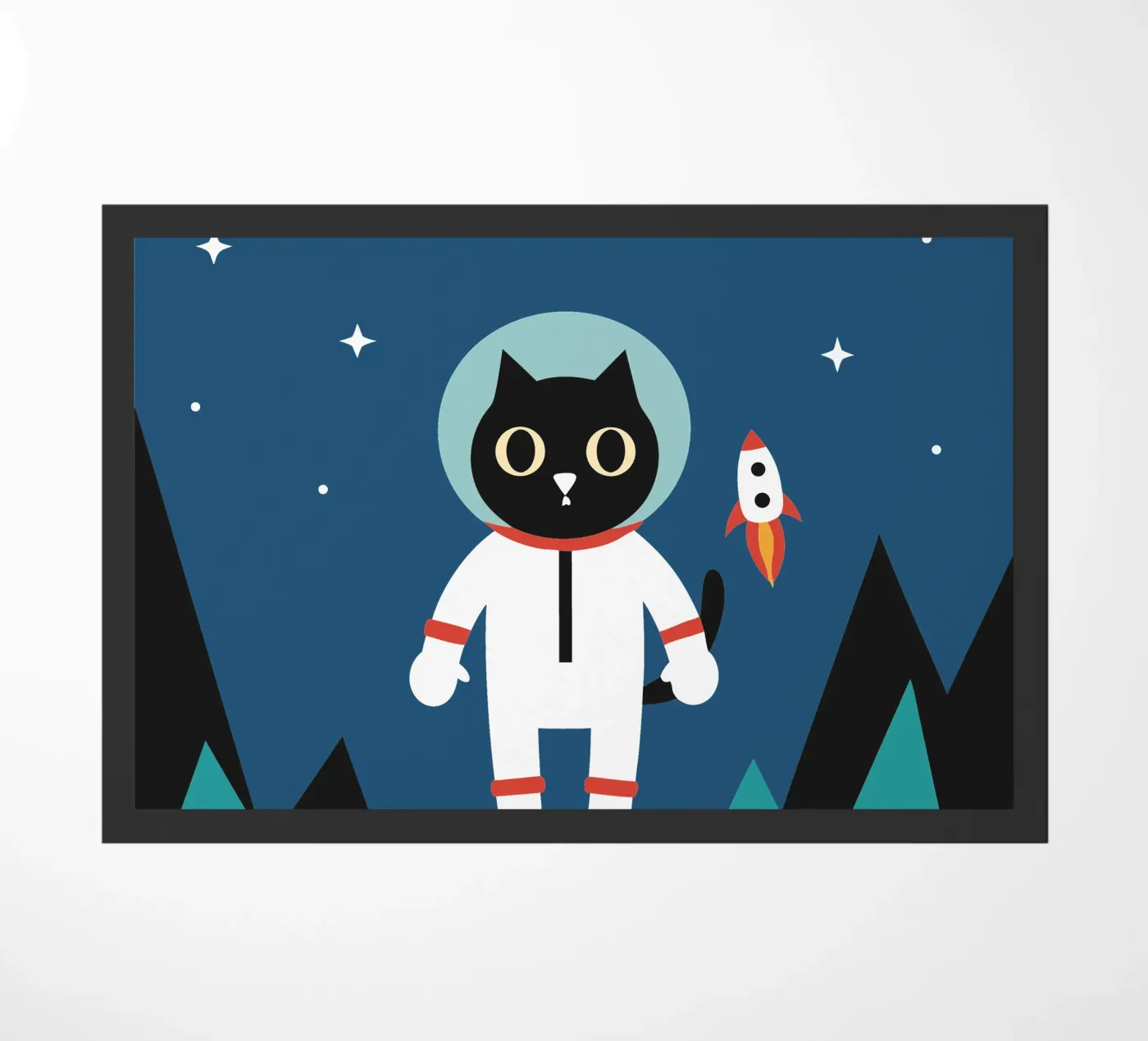 Astronaut Cat doormat by LOOK DIFFERENT