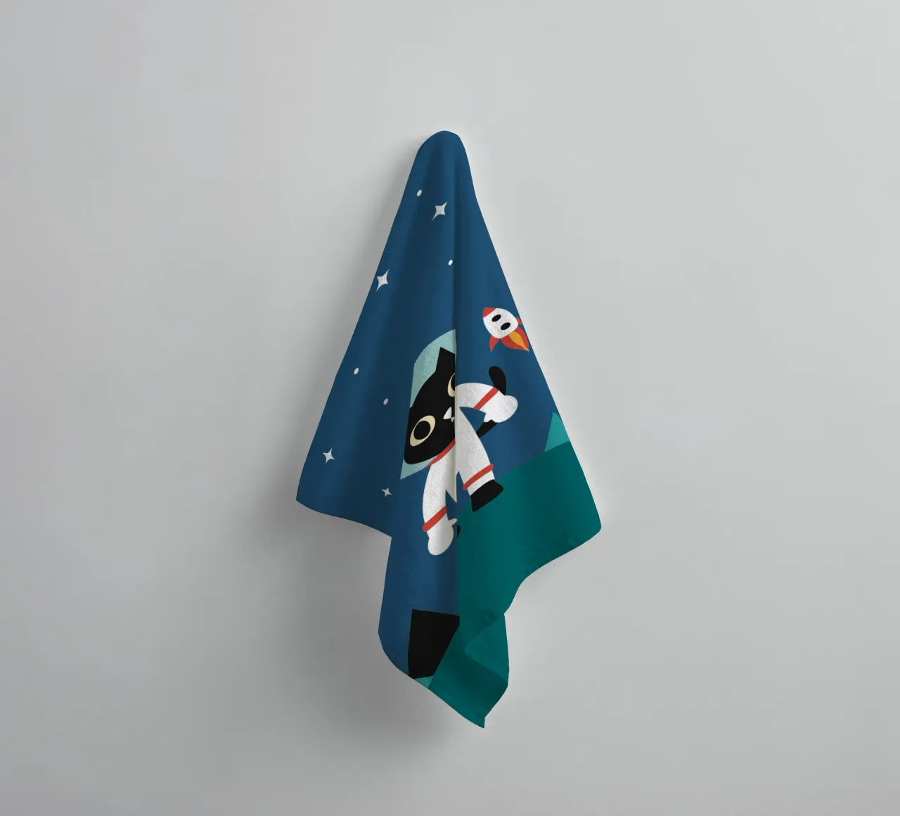 Gatto astronauta asciugamano da bagno da LOOK DIFFERENT