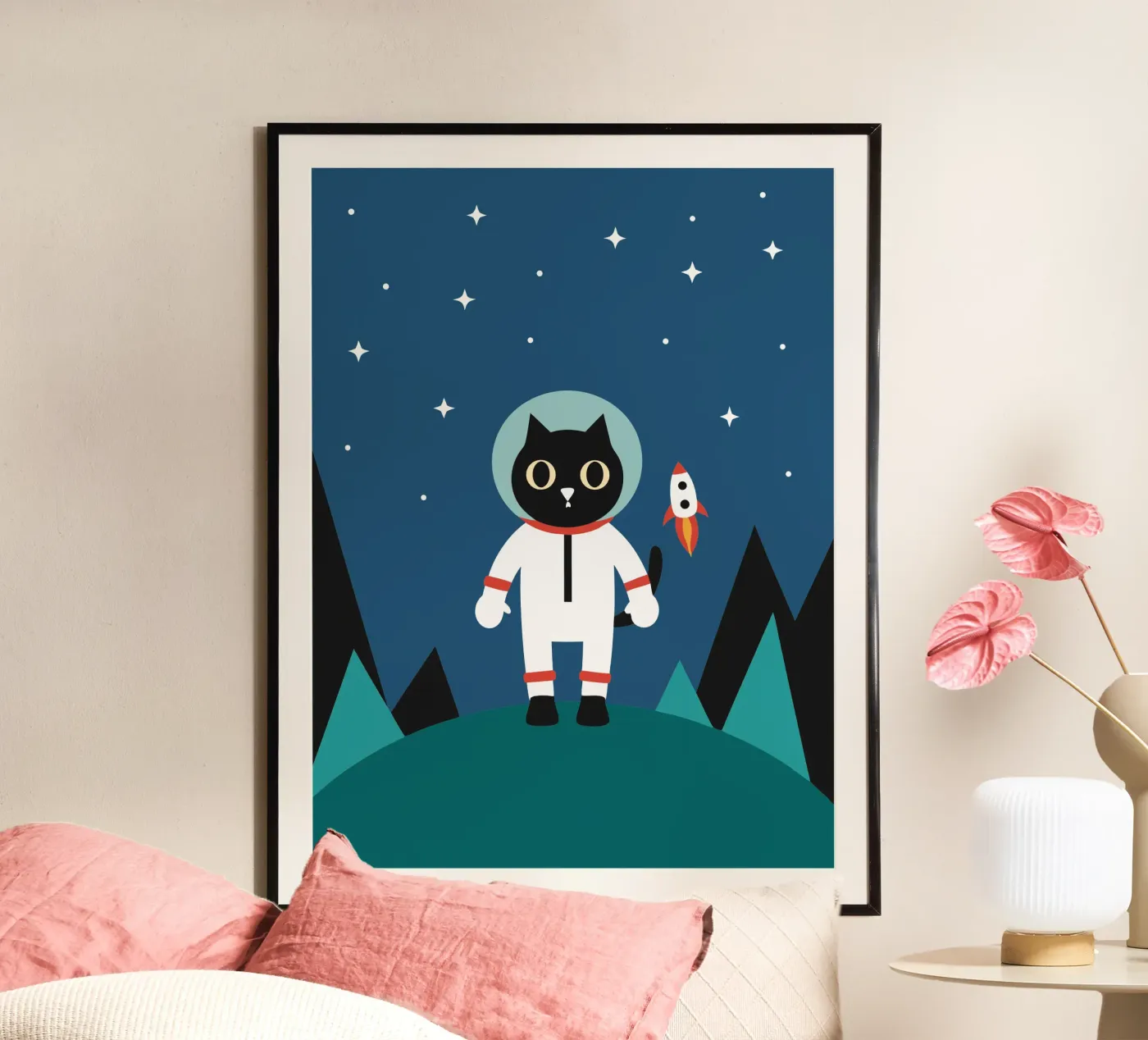Astronaut Kat poster van LOOK DIFFERENT