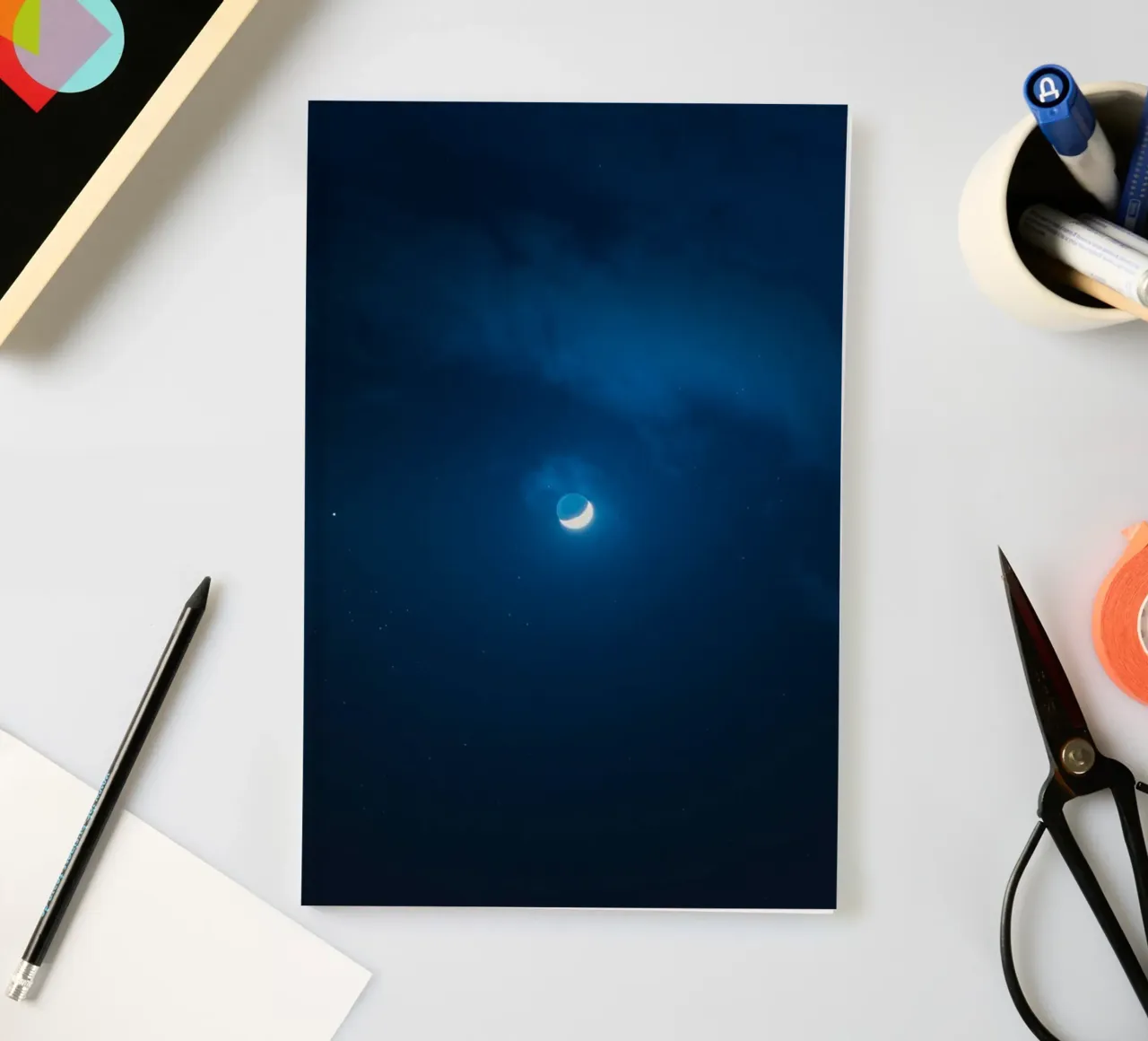 crescent moon notebook by Bleu