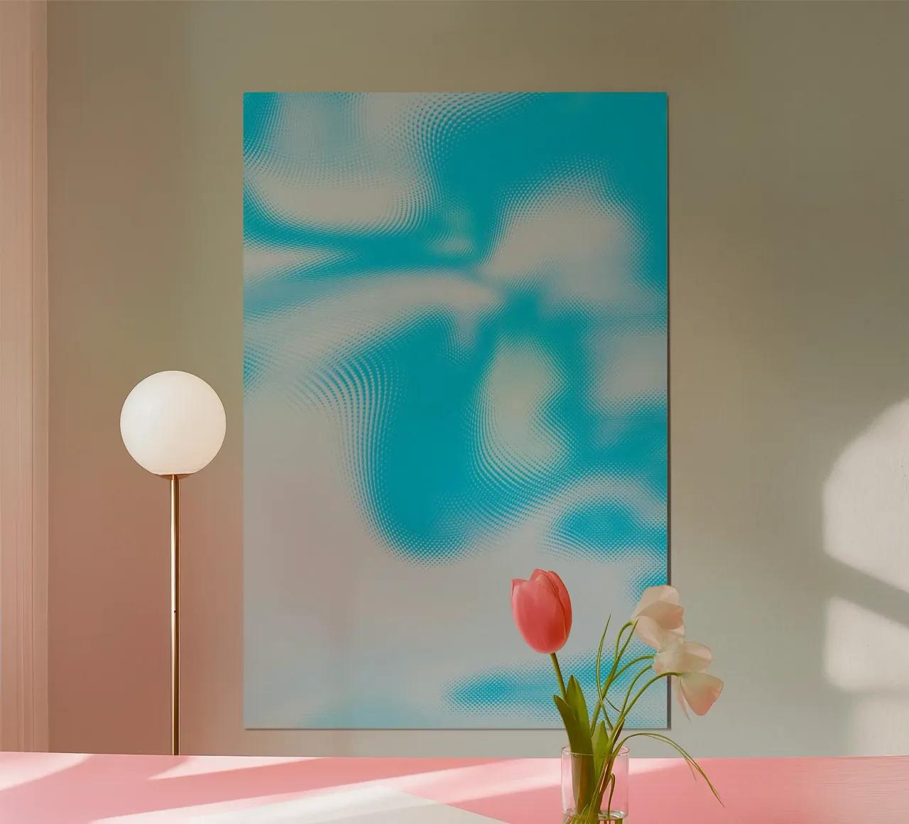 abstracte wervelingen poster met houten frame van Bleu