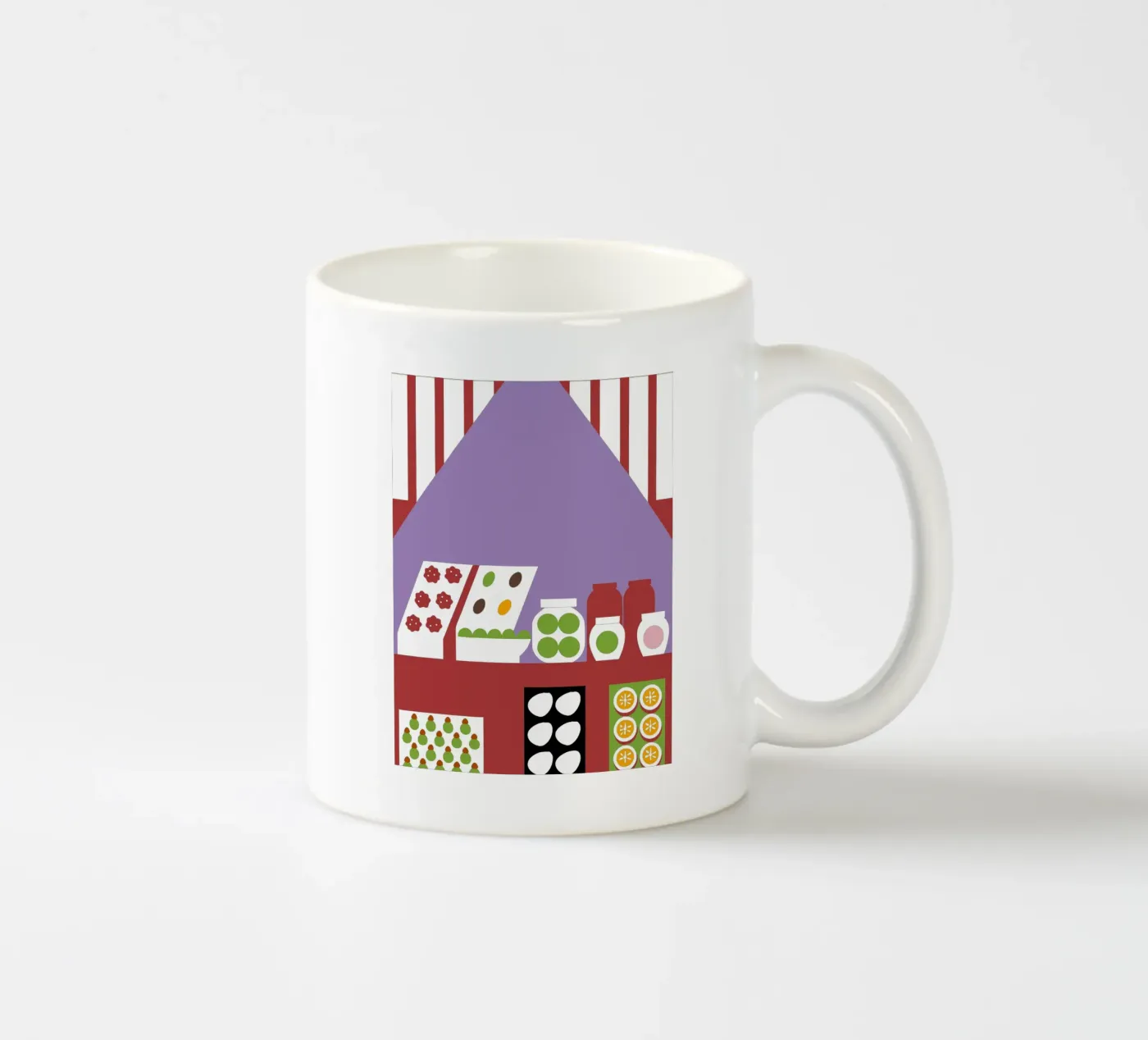 Fruit store ceramic mug by LOOK DIFFERENT