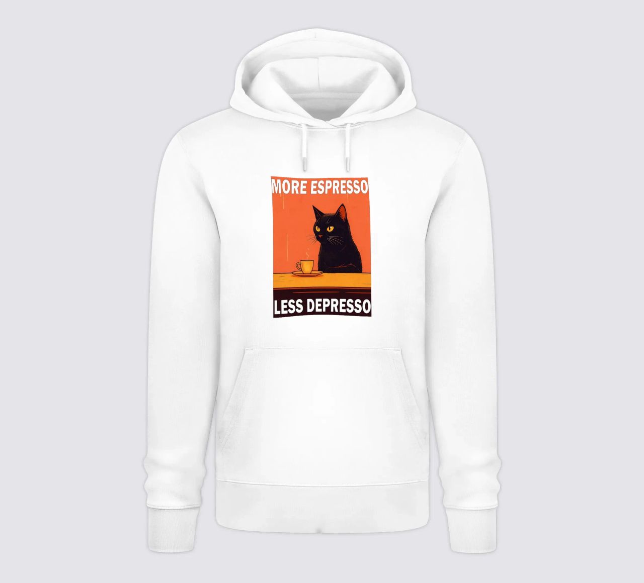More Espresso Less Depresso Funny Cat felpa con cappuccio da Nayara