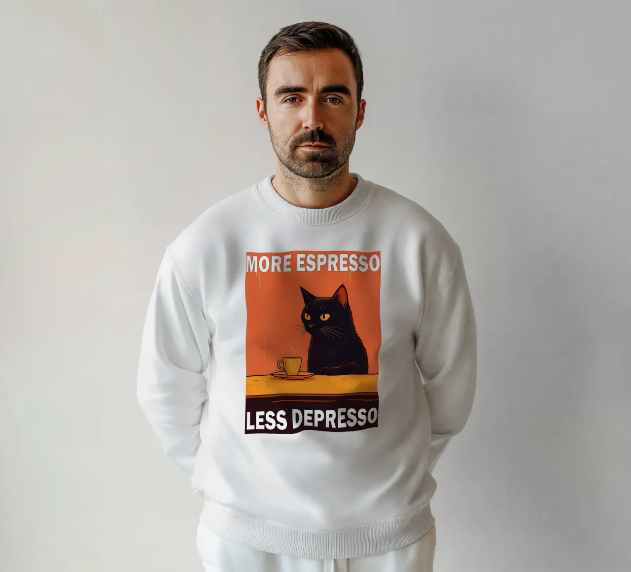 More Espresso Less Depresso Funny Cat felpa da Nayara