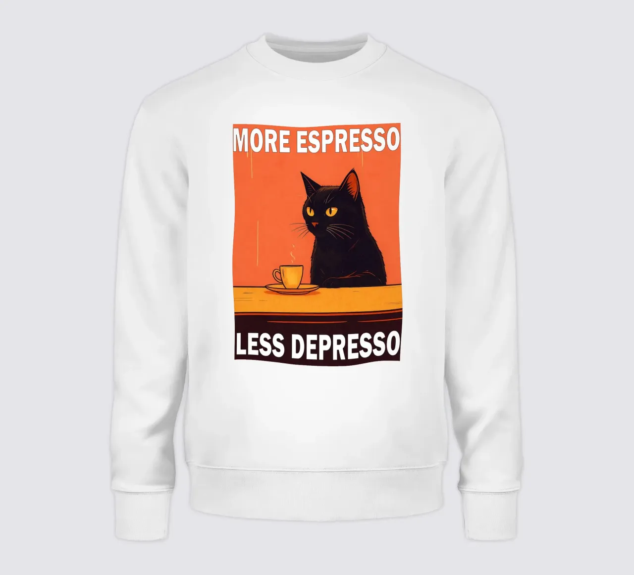 More Espresso Less Depresso Funny Cat felpa da Nayara