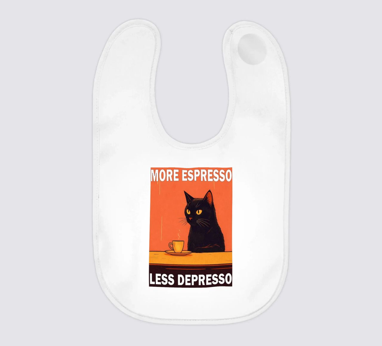 More Espresso Less Depresso Funny Cat bavaglino da Nayara