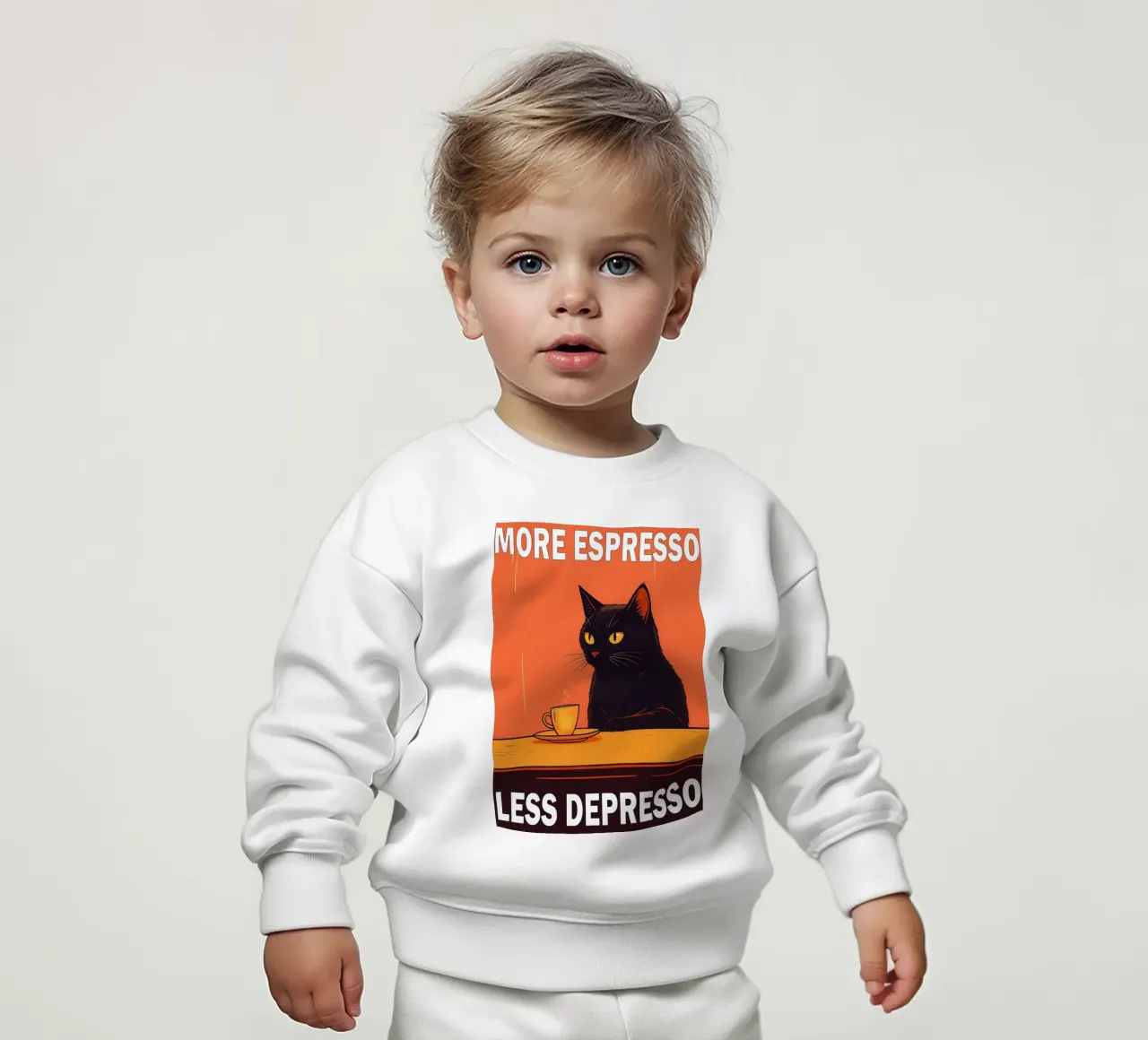 Mehr Espresso weniger Depresso Lustige Katze Baby Sweatshirt von Nayara