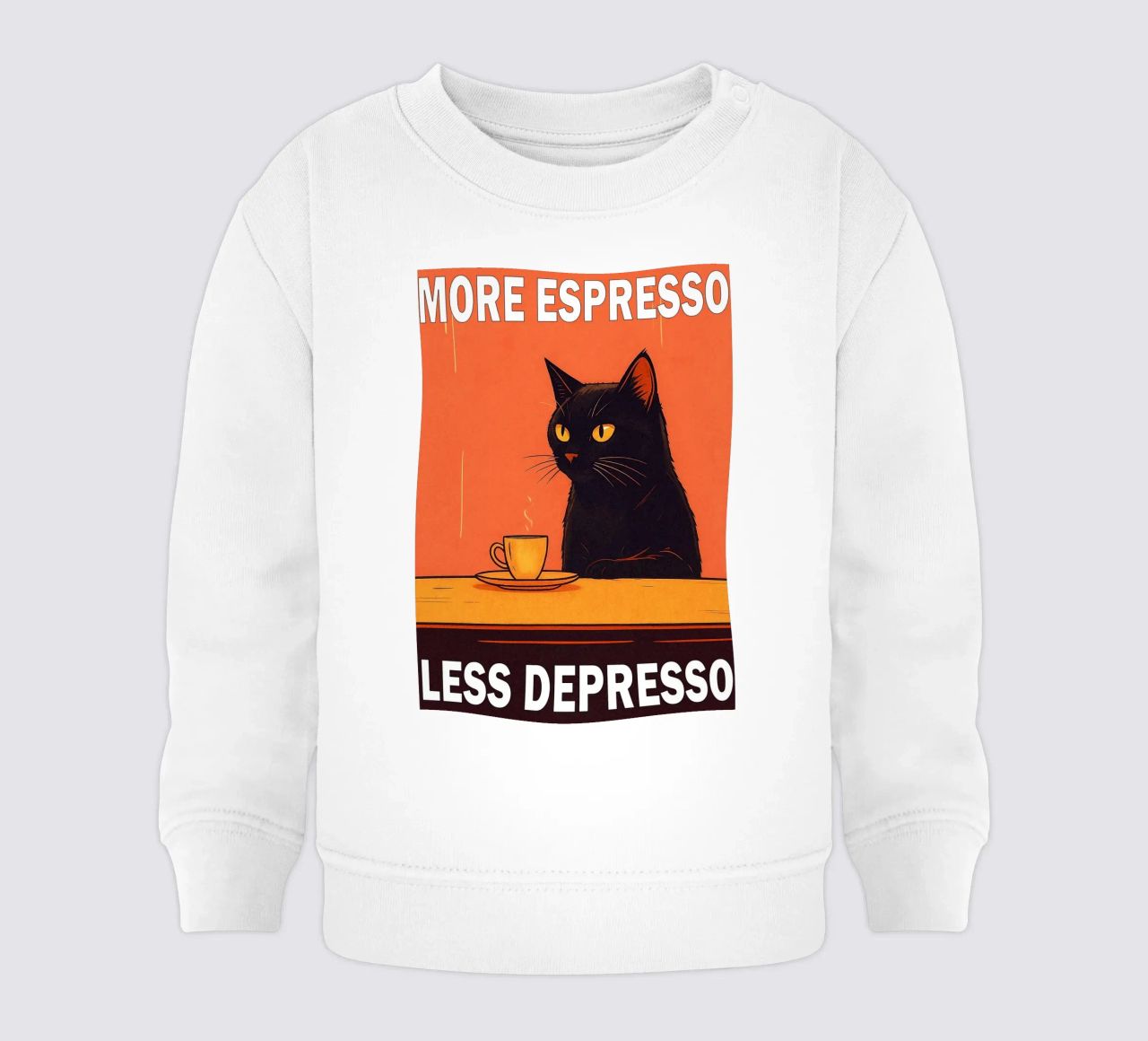 More Espresso Less Depresso Funny Cat felpa neonato da Nayara