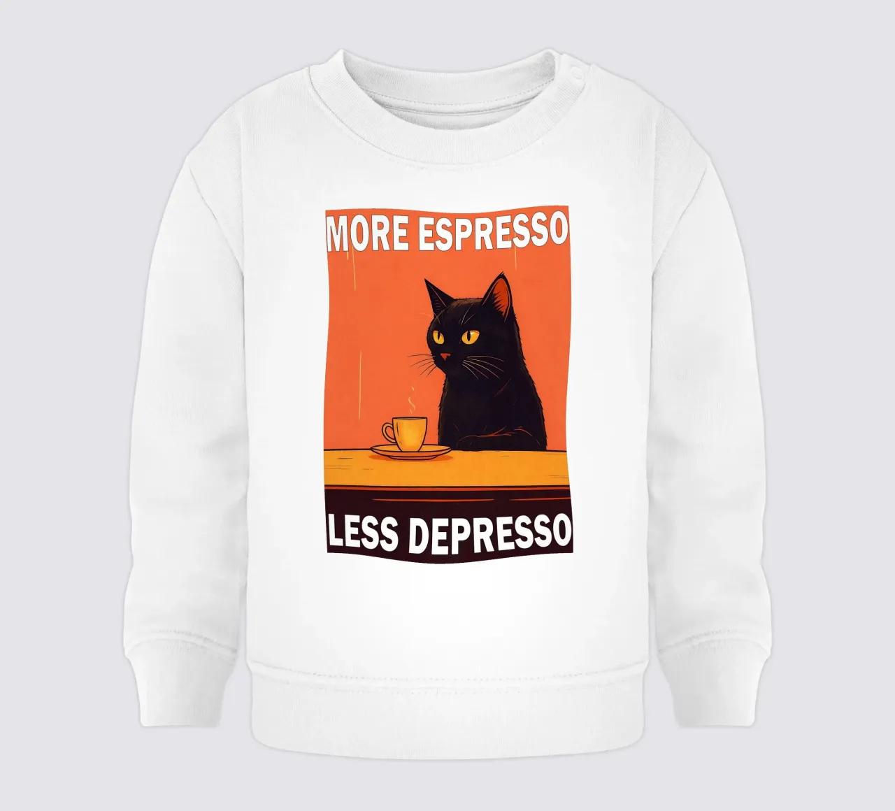 Mehr Espresso weniger Depresso Lustige Katze Baby Sweatshirt von Nayara