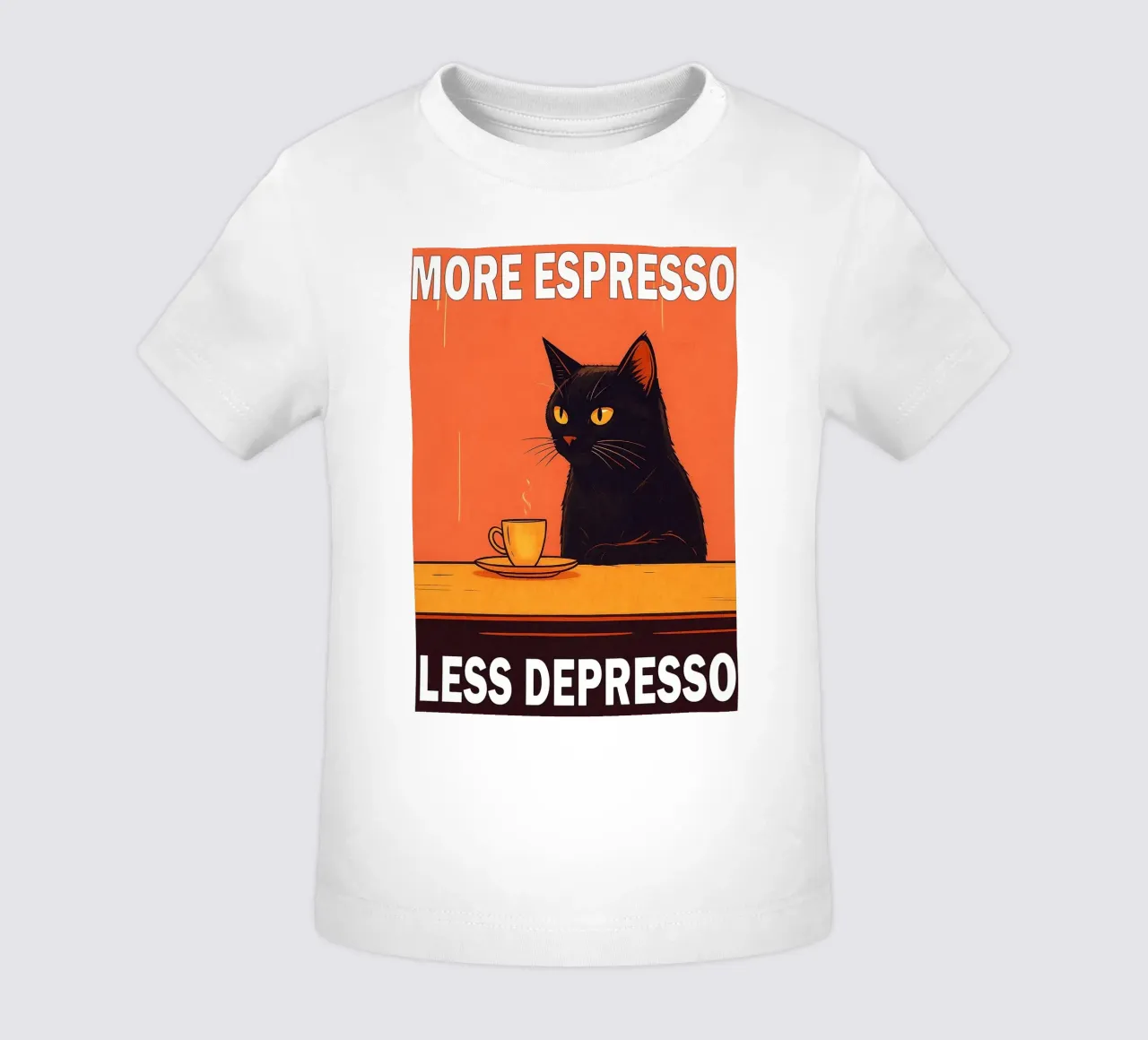 More Espresso Less Depresso Funny Cat maglietta neonato da Nayara