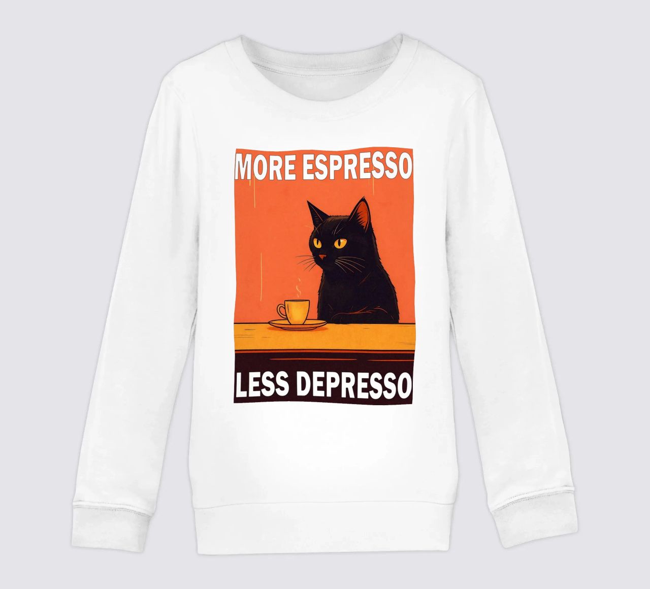More Espresso Less Depresso Funny Cat felpa bambino da Nayara