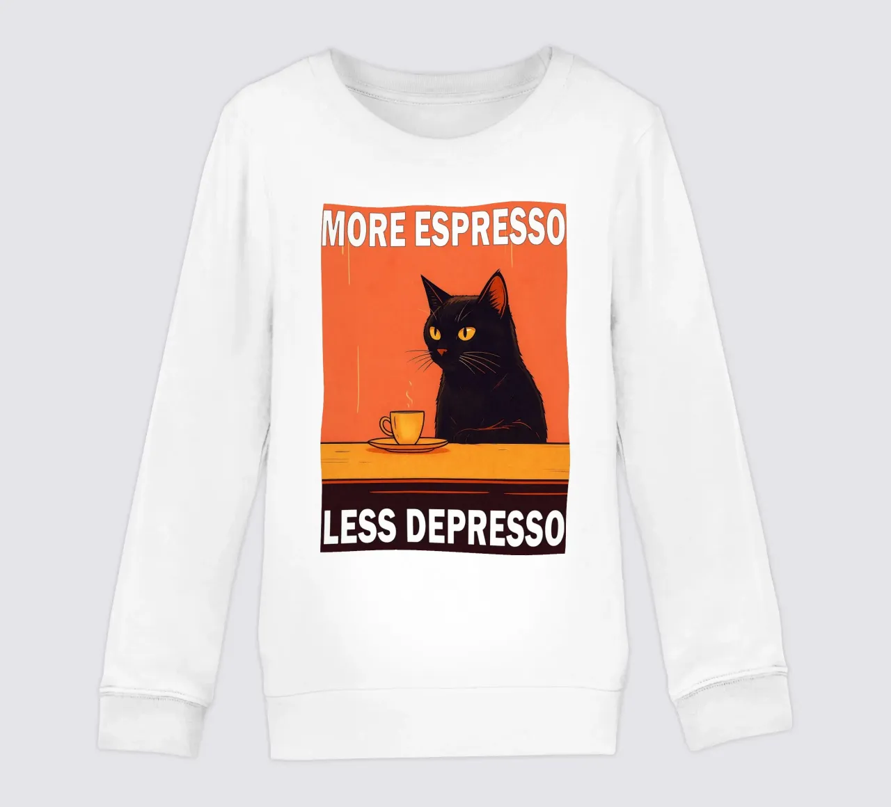 More Espresso Less Depresso Funny Cat felpa bambino da Nayara