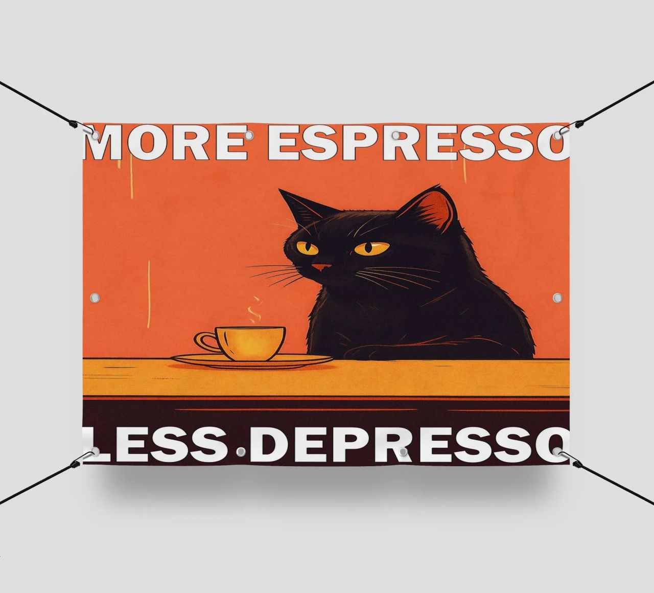 More Espresso Less Depresso Funny Cat telo in pvc da Nayara