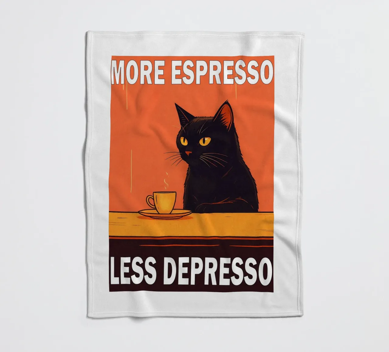 More Espresso Less Depresso Funny Cat coperta in pile da Nayara