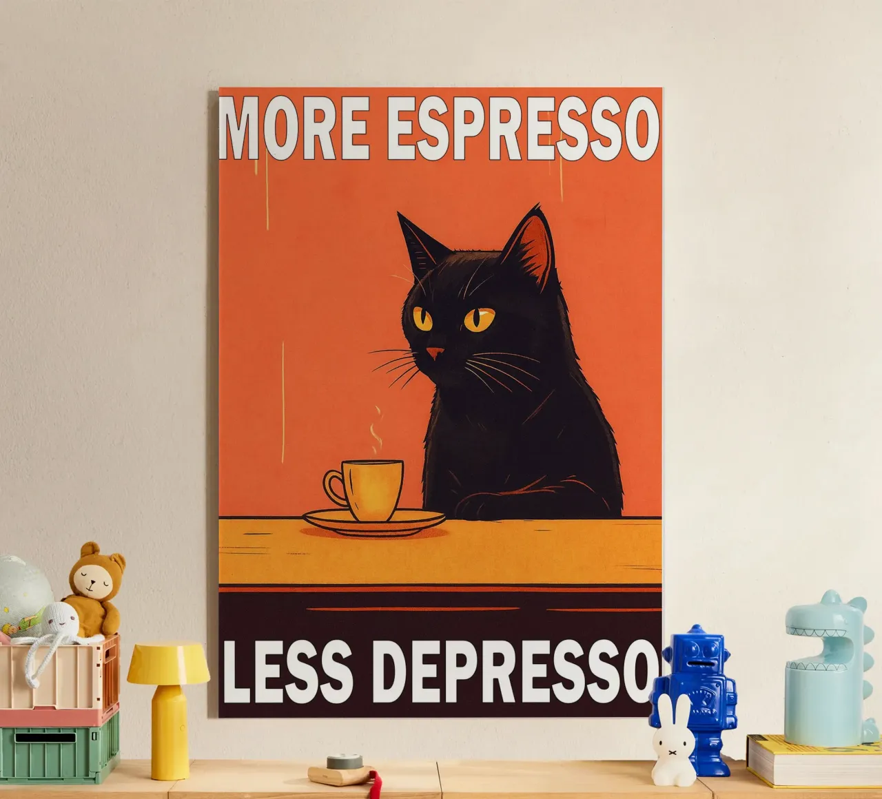 More Espresso Less Depresso Funny Cat plexiglass da Nayara