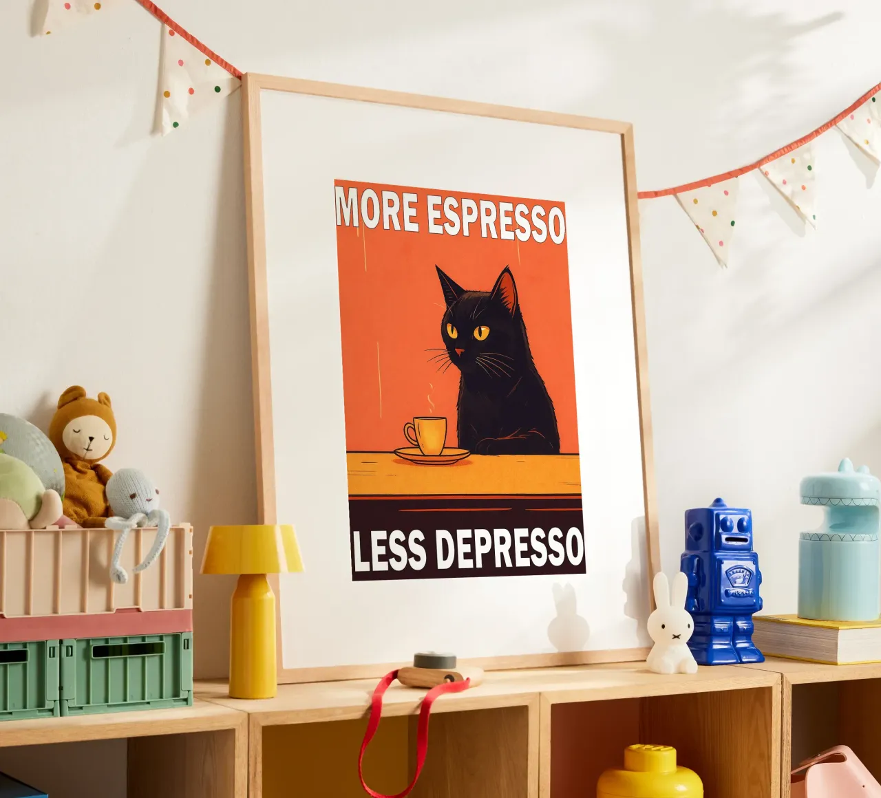 More Espresso Less Depresso Funny Cat carta hahnemühle da Nayara