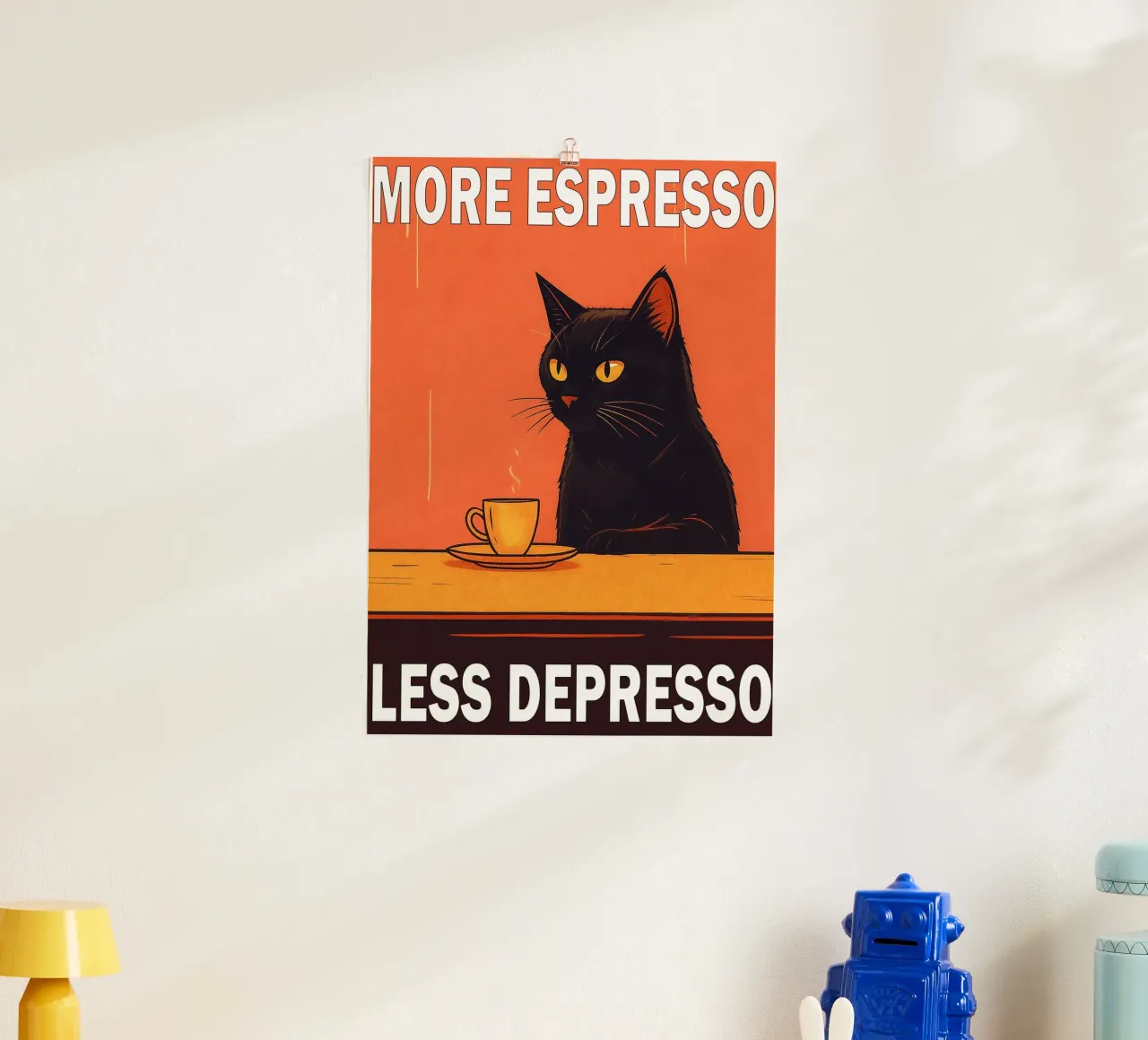 More Espresso Less Depresso Funny Cat carta hahnemühle da Nayara