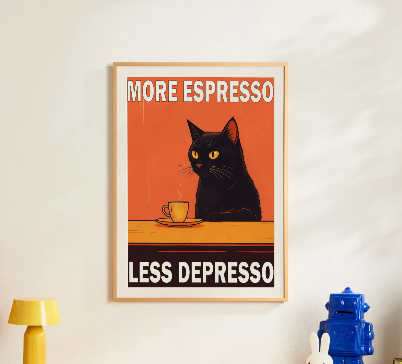 More Espresso Less Depresso Funny Cat carta hahnemühle da Nayara
