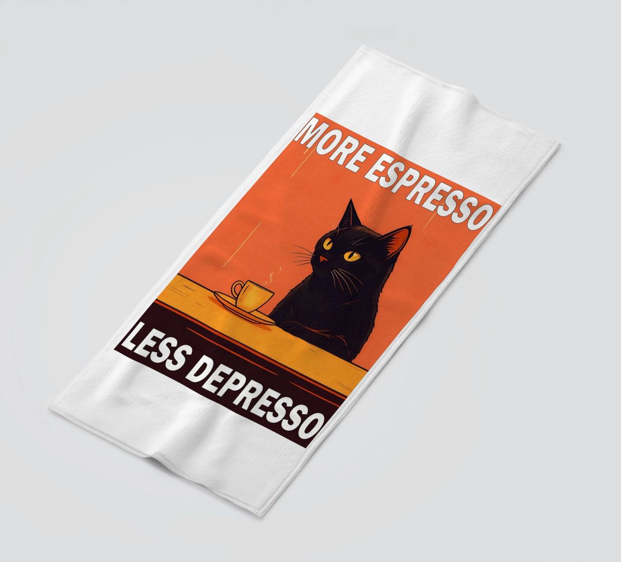 More Espresso Less Depresso Funny Cat telo mare da Nayara
