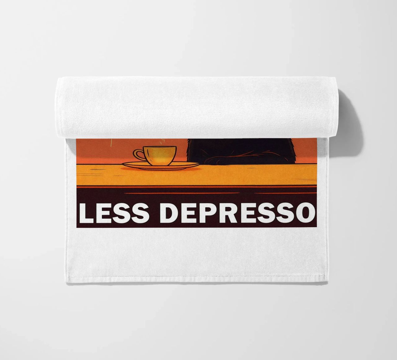 More Espresso Less Depresso Funny Cat telo mare da Nayara