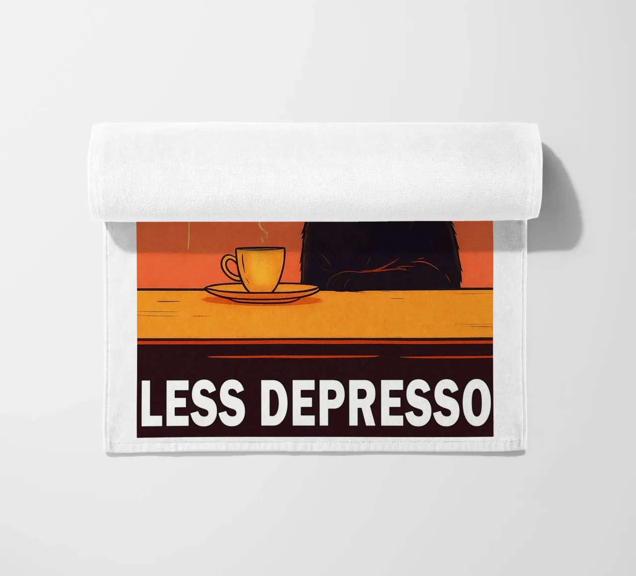More Espresso Less Depresso Funny Cat telo mare da Nayara